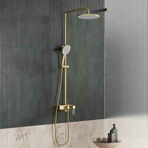 FDesign Душ колона с монокомандна батерия FDesign Zaffiro, четкано злато (FD1-ZFR-7USET1-57)