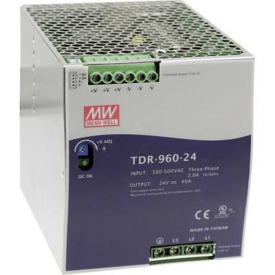 MEAN WELL TDR-960-48 síťový zdroj na DIN lištu 48 V/DC 20 A 960 W Počet výstupů:1 x Obsah 1 ks
