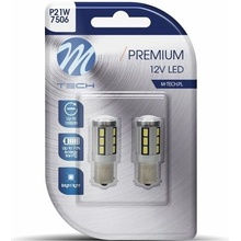 M-Tech PREMIUM P21W BA15s 18 LED biele 2 ks LB355W