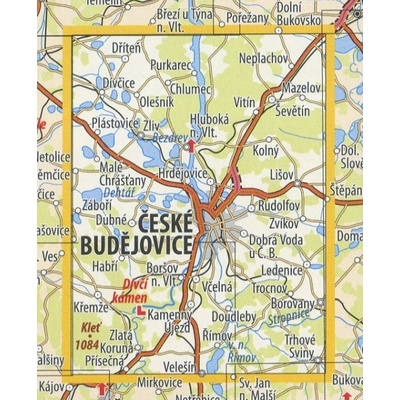 KČT 72 Českobudějovicko - nástěnná turistická mapa 60 x 90 cm Varianta: mapa v dřevěném rámu, Provedení: Ticiago černý