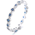 Silenti Jewelry Сребърен пръстен "Синьо Око" - 5 - 49мм (15.6мм диам. )