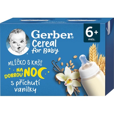 GERBER Mlieko z ovsených vločiek s vanilkovou príchuťou 2x200 ml