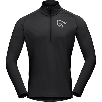 Norrøna Мъжка фланелка с дълъг ръкав за колоездене Norrøna Fjørå Equaliser Long Sleeve Zip Top Cycling jersey - Caviar (056-1753-0411)