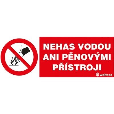 Walteco Nehas vodou ani penovými prístrojmi 100x40mm, samolepka Množstvo: 1 ks , 20000
