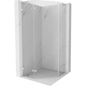 Mexen Lunar L петоъгълна душ кабина с вратичка, лява 100x100 см, прозрачна, (831L-100L-100P-97-00-L)