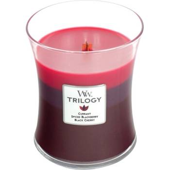 WoodWick Trilogy Sun Ripened Berries ароматна свещ с дървен фитил 275 гр