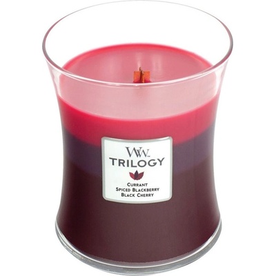 WoodWick Trilogy Sun Ripened Berries ароматна свещ с дървен фитил 275 гр