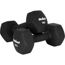 Rebel RBA-2330-10 Liatinové neoprénové činky HEX 2 x 10 kg