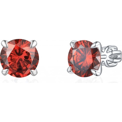 Olivie strieborné náušnice PIPPI RED 8353