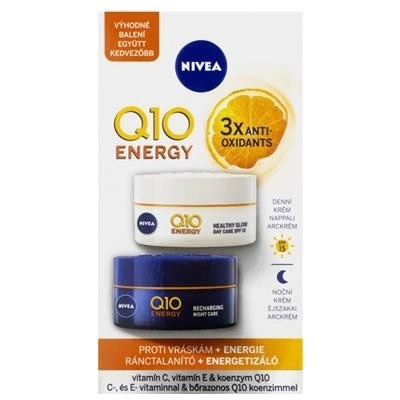 Nivea Q10 Energy Duo Pack denní pleťový krém Q10 Energy SPF15 50 ml + noční pleťový krém Q10 Energy 50 ml