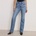 Good american Дънки GOOD AMERICAN Women's Rhinestone Straight Leg Jeans - indigo728