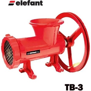 ELEFANT Ръчна чугунена месомелачка Elefant TB-3 с нож 4 остриета и решетка 6 мм (10528)