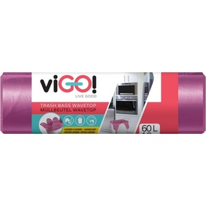 viGO! Торби за отпадъци с дръжки viGО! - Standard, с аромат, 60 l, 18 броя, асортимент (2218011)