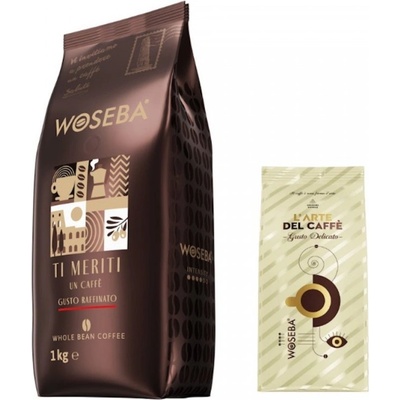 WOSEBA Gusto Raffinato кафе на зърна 1 кг + подарък Gusto Delicato мляно кафе