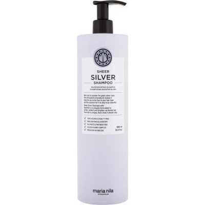 Maria Nila Sheer Strieborná Shampoo vyživujúci šampón pre platinovo blond a šedivé vlasy 1000 ml
