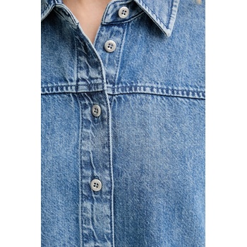 rag & bone Дънкова риза Rag & Bone дамска в синьо със свободна кройка с класическа яка WDD25PA001UFRI (WDD25PA001UFRI)