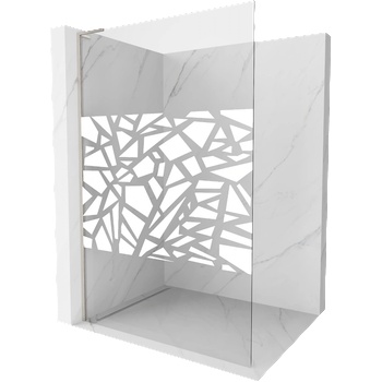 Mexen Kioto L душ преграда Walk-in 90 x 200 см, бял мотив, полиран никел - 800-090-103-97-85 (800-090-103-97-85)