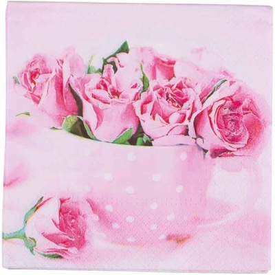 TaT servítky Roses in a Cup 33x33cm