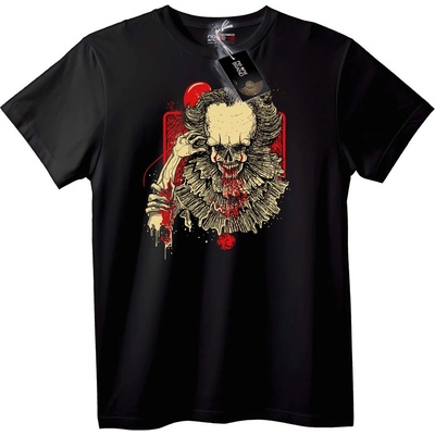 NOONEBRAND Тениска Страшен Клоун Череп - XS, Black
