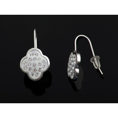 Auren Visací Swarovski tvaru květu vykládané křišťály bílá 13020