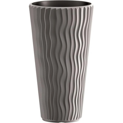 Prosperplast Květináč SANDY SLIM šedý kámen 29,7 cm