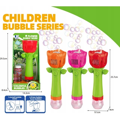Bublifuk ruže so svetelnými efektmi 100 ml 26 cm
