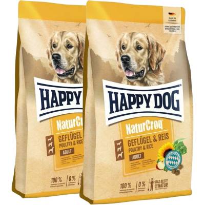 Happy Dog NaturCroq Пиле и Ориз 2 x 11 кг