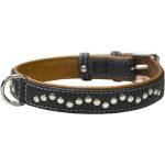 COLLAR Кожен нашийник с метално приложение - 38 - 49см, 25мм - черен