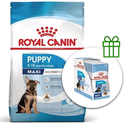 Royal Canin Maxi Puppy гранули за кученца от големи породи 15 кг + 10 пауча безплатно