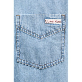 Calvin Klein риза мъжка от деним (LV04RE710G)