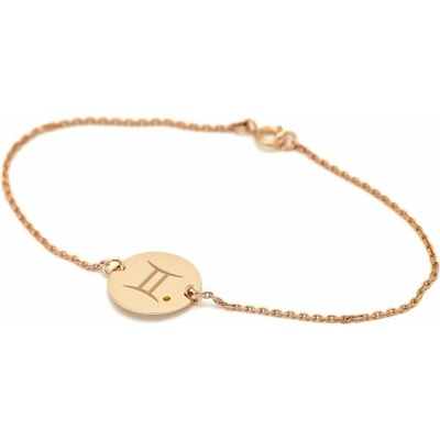 Eppi zlatý se znamením a citrínem Blíženci BR35402