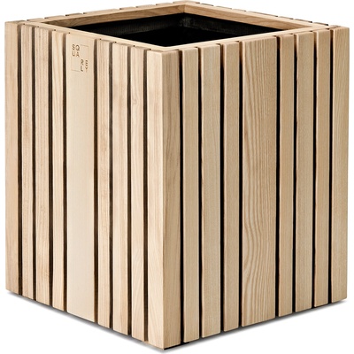 SQUARELY Самонаторяваща се саксия за цветя GrowBIG естествено пепелна (104-1A3)