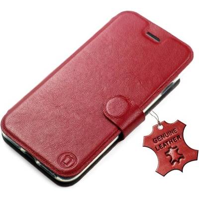 Mobiwear Kožené flip Apple iPhone 13 Mini – Tmavo červené – L_DRS