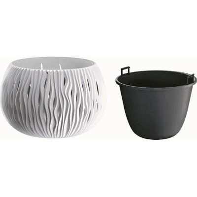 PROSPERPLAST SANDY BOWL WS závěsný květináč 29 cm bílý