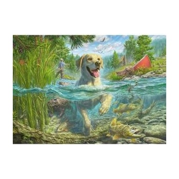 Schmidt Spiele Mark Fredrickson: Dog Love - Yellow Labrador on a Fish Hunt (1000 Pieces)