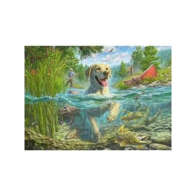 Schmidt Spiele Mark Fredrickson: Dog Love - Yellow Labrador on a Fish Hunt (1000 Pieces)