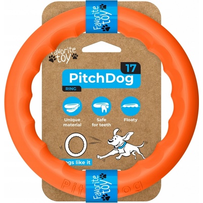 PitchDog Tréningový kruh pre psov 17 cm oranžový
