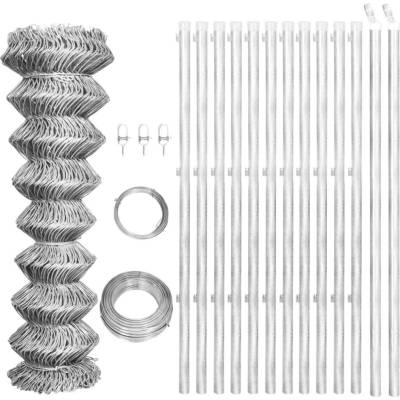 vidaXL Drátěné pletivo se sloupky pozinkovaná ocel 25 x 0,8 m stříbrné