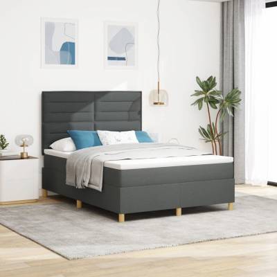 zahrada-XL 3339540 Boxspring postel s matrací látka tmavě šedá