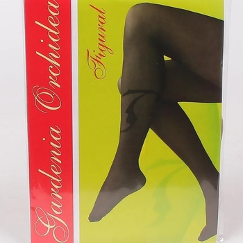 Image 1 of Дамски бежов чорапогащник полу-мат с орнамент - 15 den