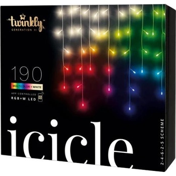 Smart LED vianočná reťaz TWINKLY Icicle TWI190SPP-TEU 5x0,6m WiFi