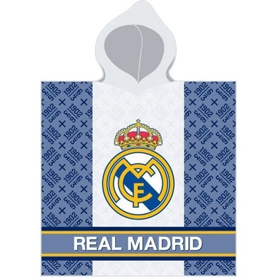 Carbotex · Detské pončo - futbalová osuška s kapucňou FC Real Madrid - 60 x 120 cm