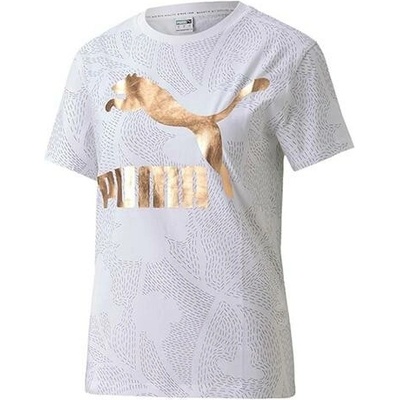 Puma Classics AOP Logo Tee bílá
