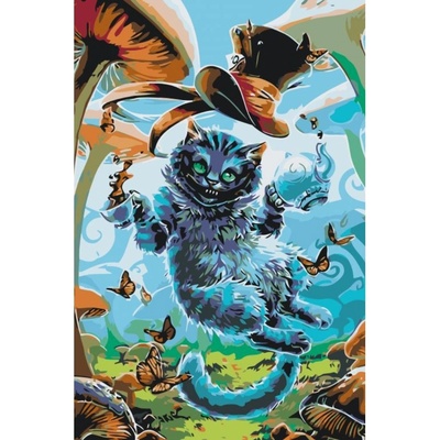 MALUJEŠ Malování podle čísel KOČKA ŠKLÍBA Rozměr 40 x 60 cm Rámování vypnuté plátno na rám