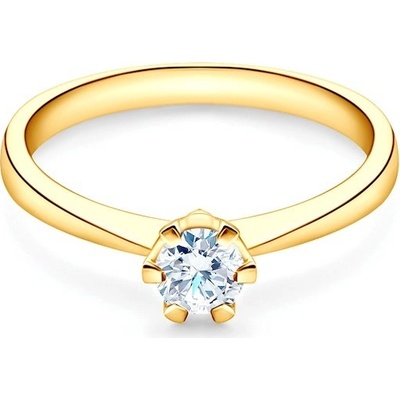 Savicki Zásnubný prsteň žlté zlato diamant 7103