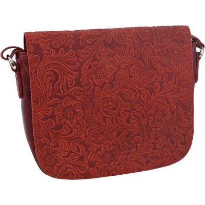 Mercucio dámská kožená crossbody kabelka červená 250112