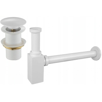 Mexen полу-сифон мивка квадратен с клапан клик-клак, без прелив, бял - 7991060-20 (7991060-20)