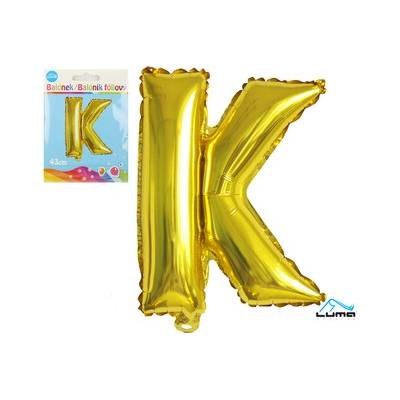 Balónek foliový "K" ZLATÝ LUMA