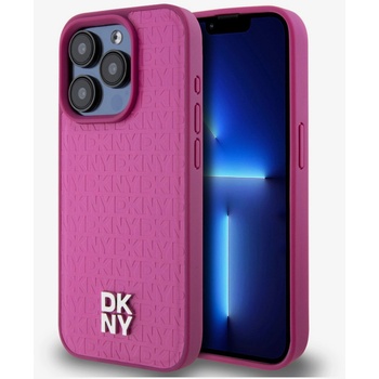 DKNY PU Кожа с повтарящ се десен Stack Logo Magsafe заден капак за iPhone 15 Pro Pink DKNY DKNY | Rozov | ЖЕНИ | UNI