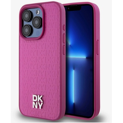 DKNY PU Кожа с повтарящ се десен Stack Logo Magsafe заден капак за iPhone 15 Pro Pink DKNY DKNY | Rozov | ЖЕНИ | UNI